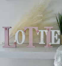 Load image into Gallery viewer, 15cm personalised tumble name - freestanding wooden initial name