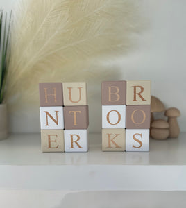 Personalised wooden baby name blocks, nursery name sign shelf decor, unique new baby gift, new born baby shower gift, wooden letters, stack