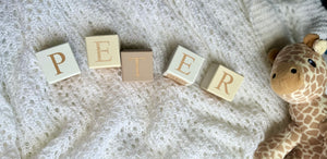 Personalised wooden baby name blocks, nursery name sign shelf decor, unique new baby gift, new born baby shower gift, wooden letters, stack