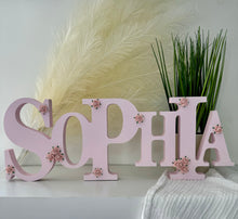 Load image into Gallery viewer, 15cm personalised tumble name - freestanding wooden initial name