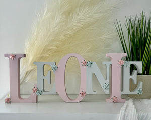 15cm personalised tumble name - freestanding wooden initial name